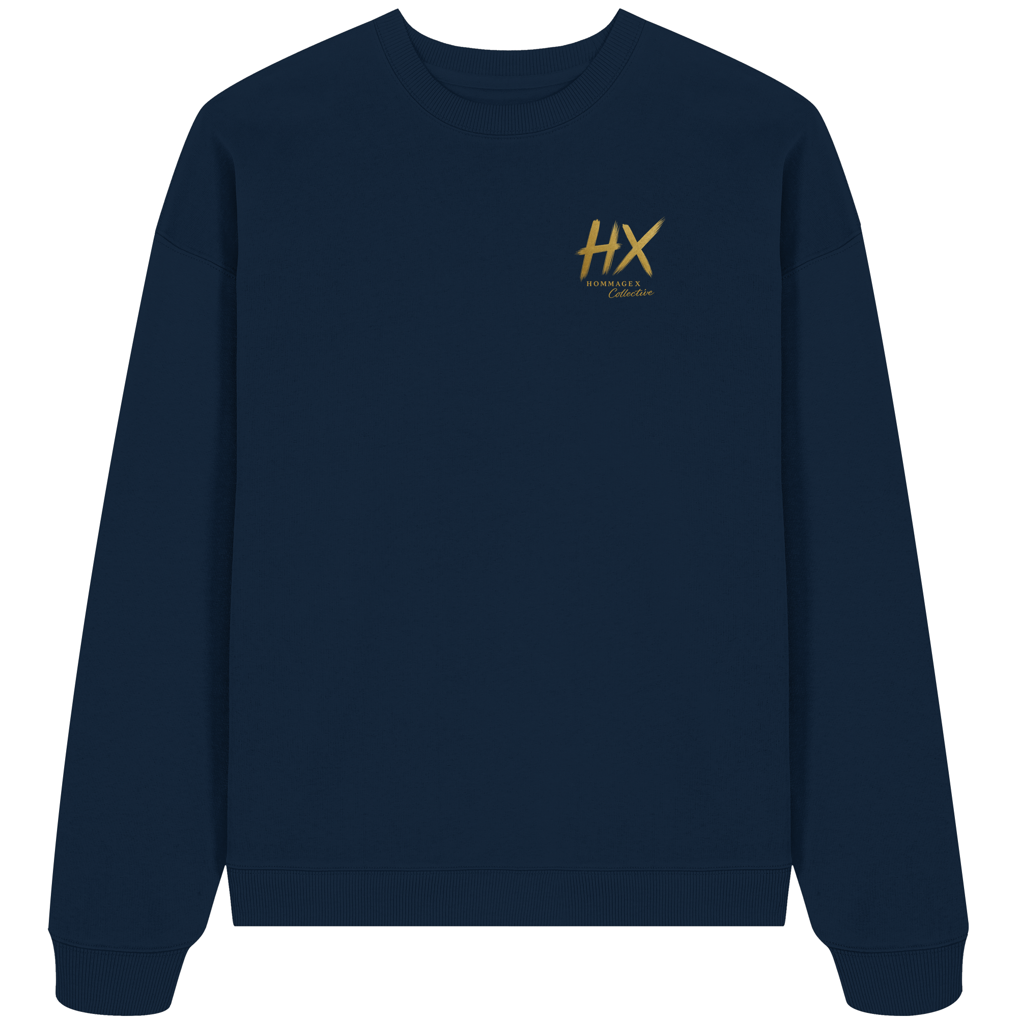 Organic Logo Unisex Sweater Oversized French Navy